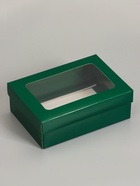 Коробка складная, крышка-дно «Армейский зелёный», с окном 21×15×7 см 10919415