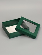 Коробка складная, крышка-дно, армейский зелёный, с окном 20×20×6 см  (артикул 10919416)  большой выбор товаров оптом и в розницу по низким ценам с доставкой