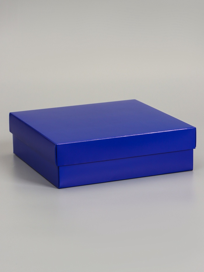 Коробка складная, крышка-дно, синяя, 20 х 20 х 6 см