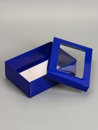 Коробка складная, крышка-дно, с окном, синяя, 24×17×8 см 10919421