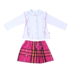 Комплект для девочки: кофта, юбка в клетку, рост 92-98 см (18-24 мес.), цвет микс 9001IE1761 - Фото 1