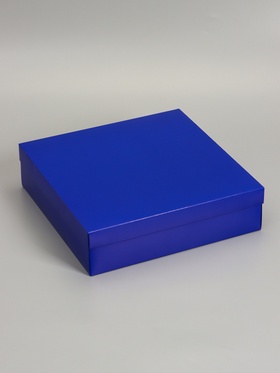 Коробка складная, крышка-дно, синяя, 30 х 30 х 8 см