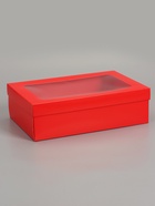 Коробка складная, крышка-дно «Красная», с окном 30×20×9 см 10919434