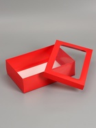 Коробка складная, крышка-дно «Красная», с окном 30×20×9 см - Фото 4