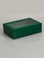 Коробка складная, крышка-дно «Армейский зелёный», с окном, 30×20×9 см 10919436