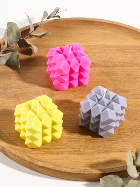 Свеча «Ромбики», 6×6×6 см, соевый воск, МИКС