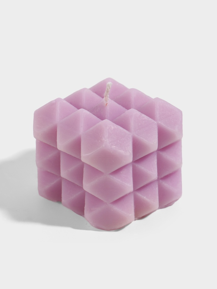 Свеча «Ромбики», 6×6×6 см, соевый воск, МИКС - Фото 1