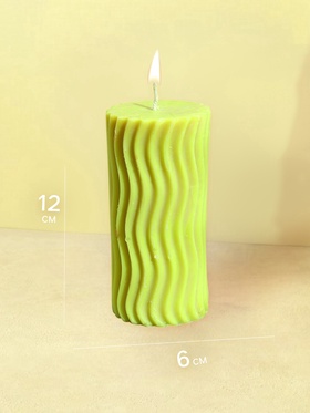 Свеча «Волны», 6×6×12 см, соевый воск, МИКС