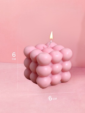 Свеча «Шарики 3 слоя», 6×6×6 см, соевый воск, МИКС