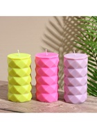 Свеча «Столб ромбики», 6×6×12 см, соевый воск, МИКС 10953606