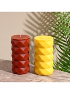 Свеча «Столб ромбики», 6×6×12 см, соевый воск, МИКС 10953606