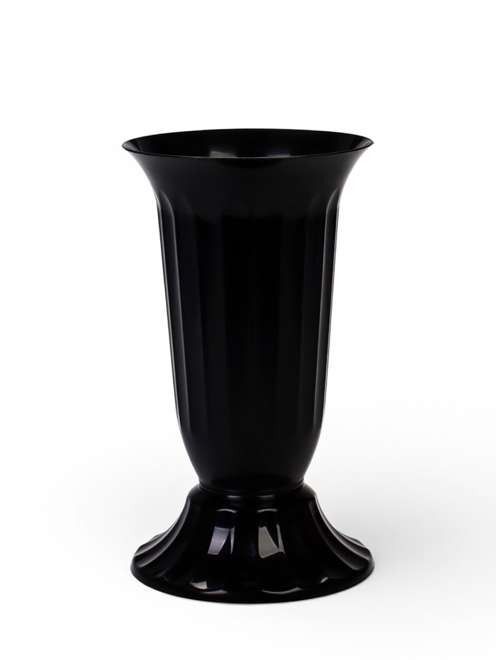 Ваза для цветов, 1 л, d=14 см, h=24 см, пластиковая, чёрная - Фото 1