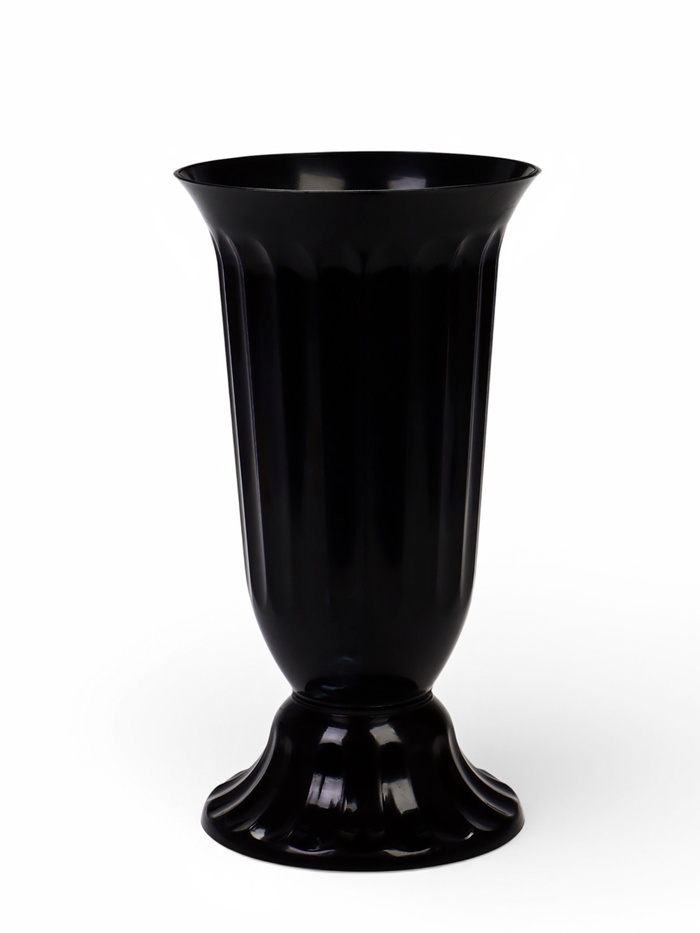 Ваза для цветов, 2.5 л, d=16 см, h=30 см, пластиковая, чёрная - Фото 1
