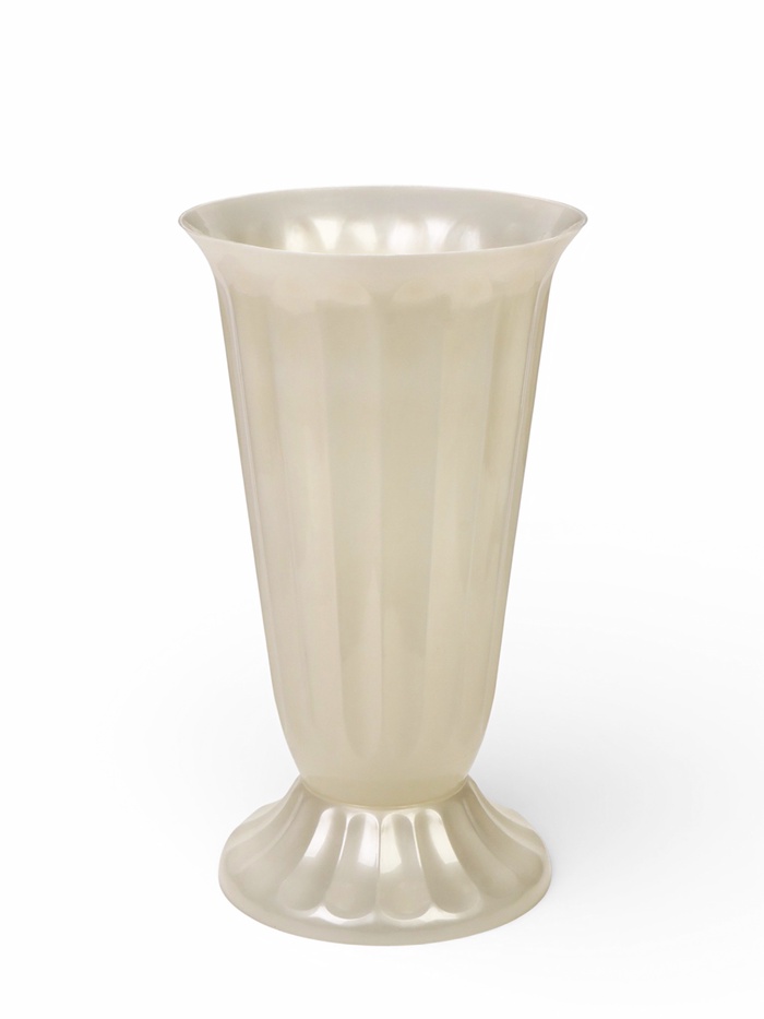 Ваза для цветов, 17 л, d=29 см, h=52 см, пластиковая, белая - Фото 1