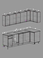 Кухонный гарнитур угловой «Лира», 2600×1000 мм, цвет кашемир/кашемир/дуб кера - Фото 2