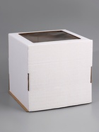 Коробка для торта, кондитерская, белая, с окном 30×30×30 см Набор 5 шт. 10955044