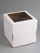 Коробка для торта, кондитерская, белая, с окном 30×30×30 см Набор 5 шт. 10955044