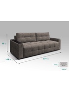 УЦЕНКА Диван "СИМПЛ КЛЕТКА" с МДФ Ткань Вивальди 8 шоколад - Фото 3