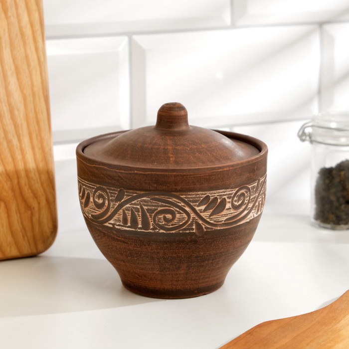 УЦЕНКА Горшок для запекания «Ангоб», 0.6 л, 13×12×12 см, без крышки - Фото 1