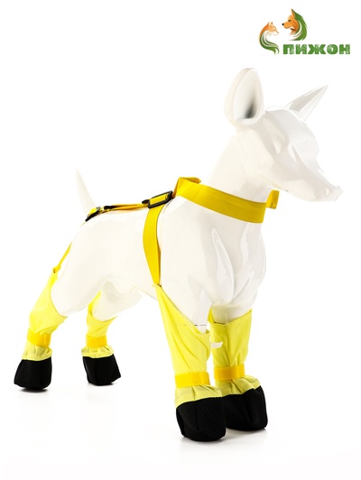 Ботинки - чулки для собак, размер L, длина лап 41-50, ДС 22-28, ОШ 24-60 см, жёлтые