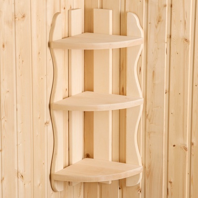 УЦЕНКА Полка угловая фигурная 3 яруса 26×65×26 см, липа «Добропаровъ», Экстра