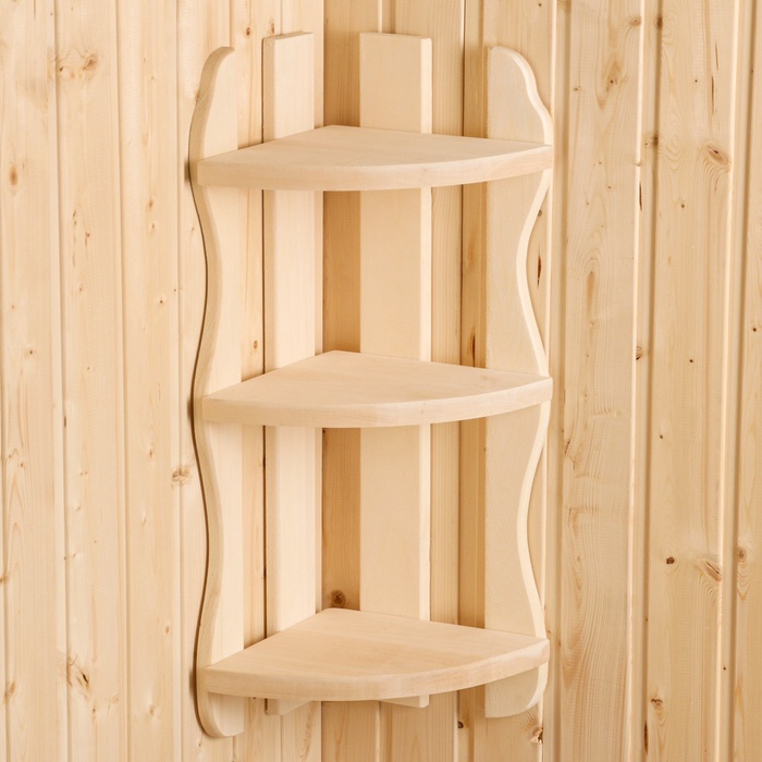 УЦЕНКА Полка угловая фигурная 3 яруса 26×65×26 см, липа «Добропаровъ», Экстра - Фото 1