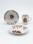 УЦЕНКА Набор детской посуды Дулевский фарфор «Белочка», 3 предмета: тарелка 175 мл, миска 360 мл, кружка 210 мл, белый, другой рисунок кружки 10980555