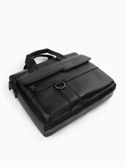 Сумка мужская, деловая, А4, на молнии, с длинным ремнём, чёрная - Фото 10