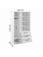 УЦЕНКА Шкаф Мадера распашной, трёхстворчатый, 1200×520×2100, Белый - Фото 2