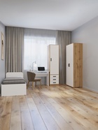 УЦЕНКА Шкаф распашной двухстворчатый, 810×500×2100, дуб вотан/белый - Фото 4