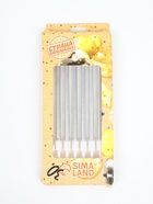 УЦЕНКА Свечи в торт коктейльные "Шайн", 6 шт, 10 см, серебряный металлик - Фото 5