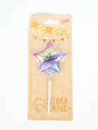 УЦЕНКА Свеча в торт "С днем рождения. Звезда", 5,5 см, разноцветная 10980645