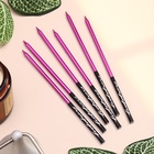 УЦЕНКА Свечи в торт "Праздник", 6 шт, 14,5 см, фиолетовый с чёрным 10980648