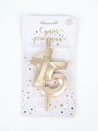 УЦЕНКА Свеча в торт "Юбилейная", цифра 15, 10 см, шампань - Фото 6