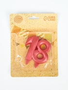 УЦЕНКА Свеча в торт юбилейная "Грань", цифра 18, красный металлик, 8см - Фото 5