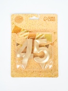 УЦЕНКА Свеча в торт юбилейная "Грань" (набор 2 в 1), цифра 45, цифра 54, золотой металлик, 6,5 см 93 - Фото 4