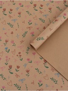 Бумага упаковочная крафтовая «Векторные цветы», 50 × 70 см - Фото 2