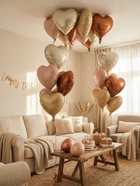 Воздушные шары фольгированные 17" «Сердце», розовый сатин, набор 5 шт. 10925481