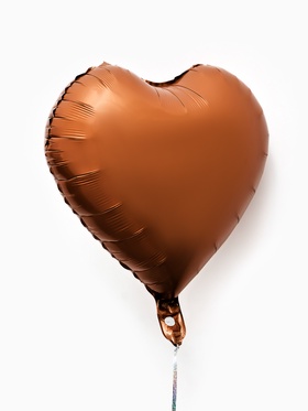 Воздушные шары фольгированные 17" «Сердце», шоколадный сатин, набор 5 шт. (комплект 2 шт)