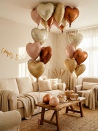 Воздушные шары фольгированные 17" «Сердце», шоколадный сатин, набор 5 шт. 10925483