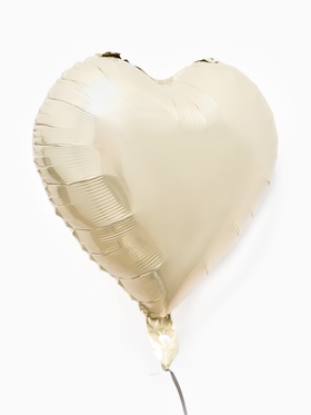 Воздушные шары фольгированные 17" «Сердце», молочный сатин, набор 5 шт. (комплект 2 шт)