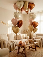 Воздушные шары фольгированные 17" «Сердце», молочный сатин, набор 5 шт. - Фото 9