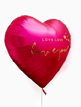 Воздушный шар фольгированный 63" «Сердце», фуксия
