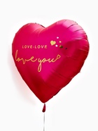 Воздушный шар фольгированный 63" «Сердце», фуксия - фото 65464393