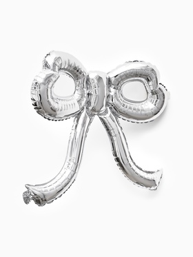 Воздушный шар фольгированный 22" «Бант», серебро (комплект 2 шт)