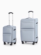 Чемодан на колёсах TEXTURA, 52 л, кодовый замок, с увеличением, 36×25×58 см, 20", серый - Фото 16