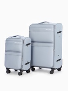 Чемодан на колёсах TEXTURA, 52 л, кодовый замок, с увеличением, 36×25×58 см, 20", серый 10940823