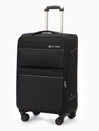 Чемодан на колёсах TEXTURA, 74 л, с увеличением, кодовый замок, 42×26×68 см, 24", чёрный - фото 67928809