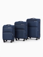 Чемодан на колёсах TEXTURA, кодовый замок, с увеличением, 36×25×58 см, 20", синий - Фото 12