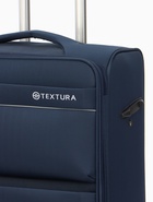 Чемодан на колёсах TEXTURA, 74 л, с увеличением, кодовый замок, 42×26×68 см, 24", синий - Фото 3